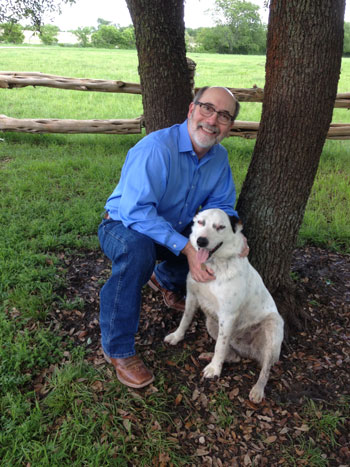Dr. Tim Lane with his dog Hank
